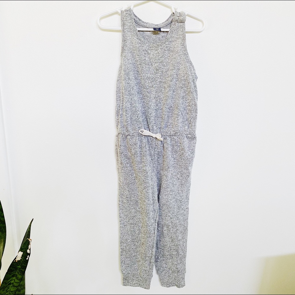 Baby GAP Racer back drawstring romper grey knit